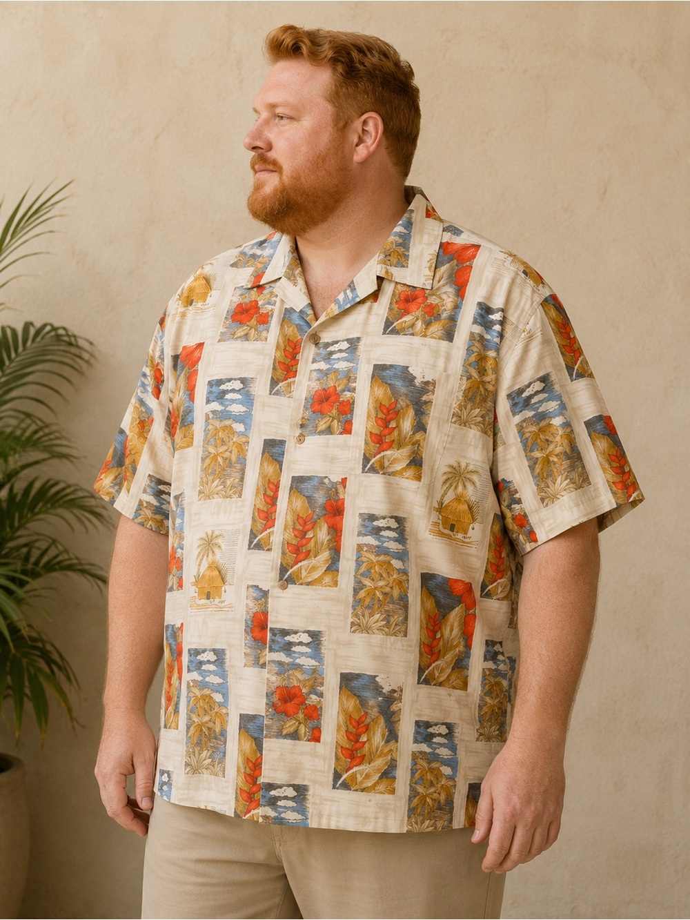 XXL Pierre Cardin men’s 100% cotton Hawaiian shirt
